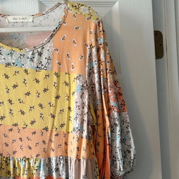 Lime & Chili Floral Patchwork Tunic - Picture 3 of 6